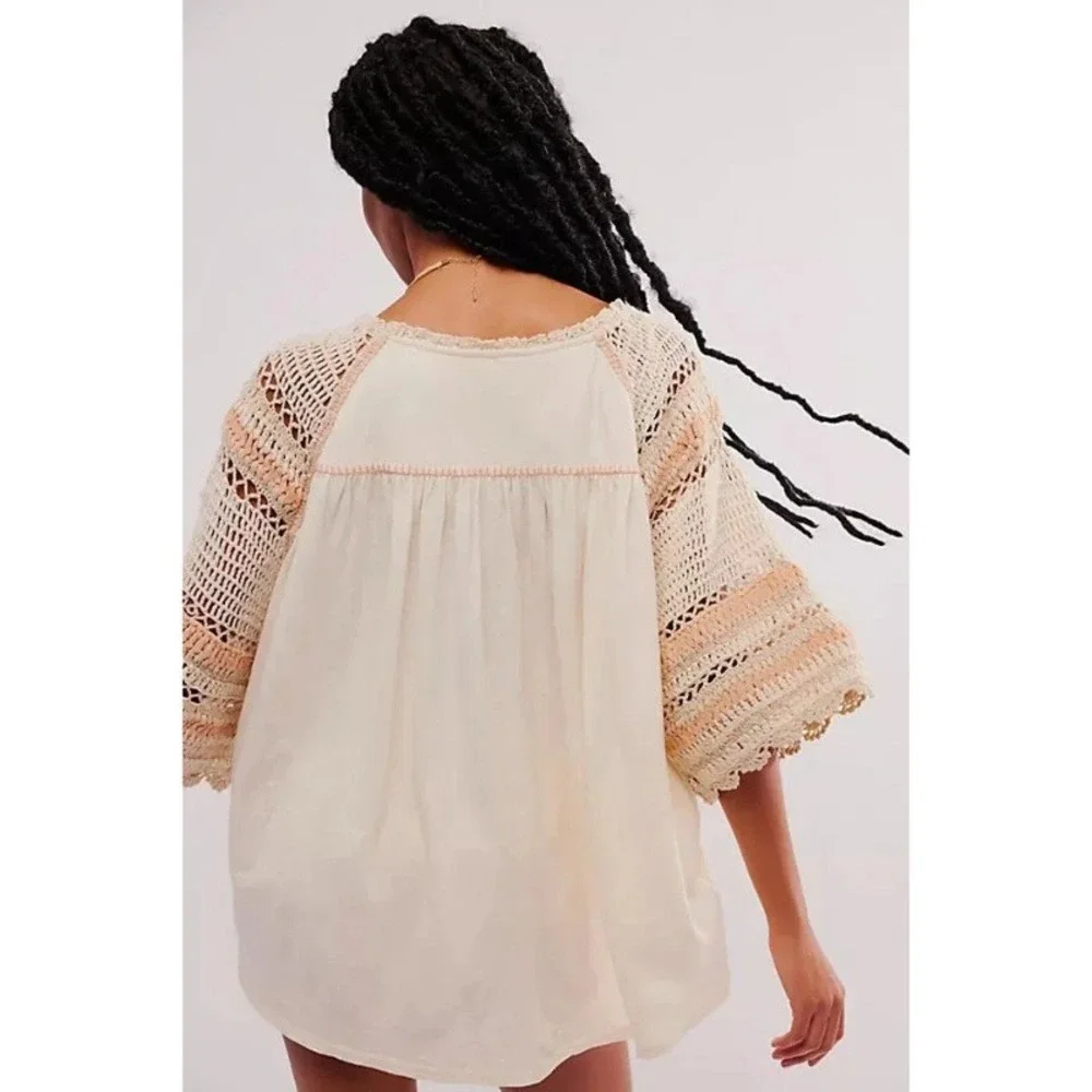 Free People Crochet Me Pullover Size Small NWT